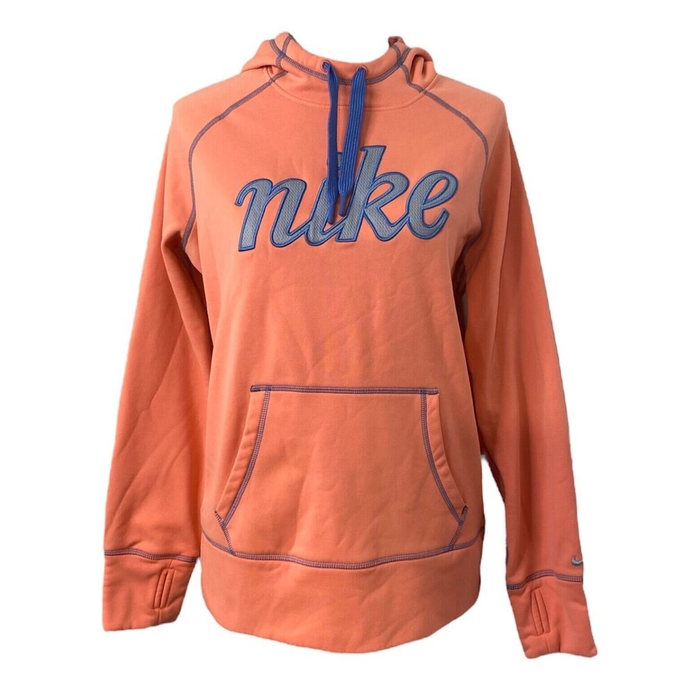 Nike therma-Fit Women’s Hoodie Pink and Blue Long Sleeve Athletic Size Large